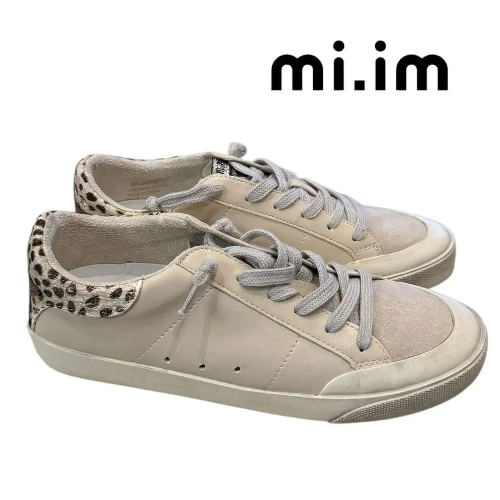 Mi.iM Women's Miracle Miles Amber Beige Leather Sneakers 7.5